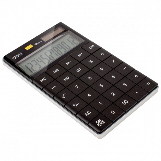 Deli W1589P 12 - Digital Modern Calculator, Black