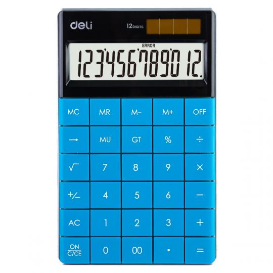 Deli W1589 12 - Digital Modern Calculator, Blue