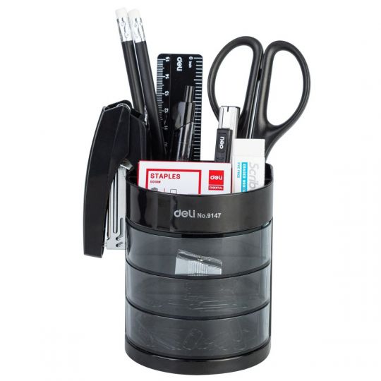 Deli W38253 Stationery Set (Black, Pack of 1)