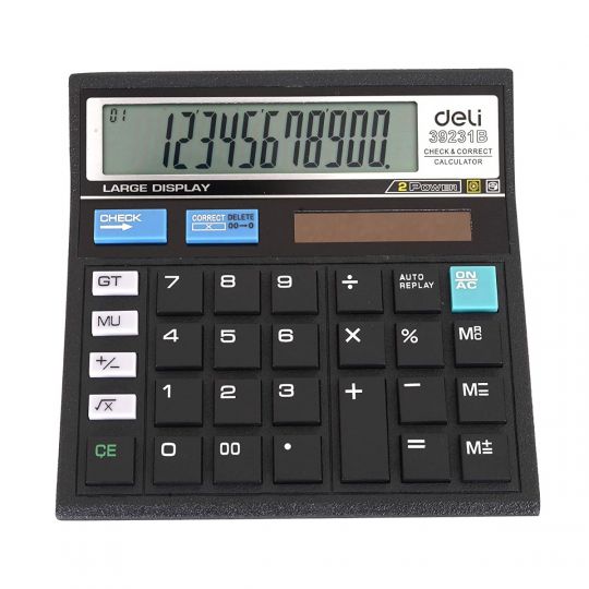 Deli W39231B 12 Digit, 120 Check Calculator, Black