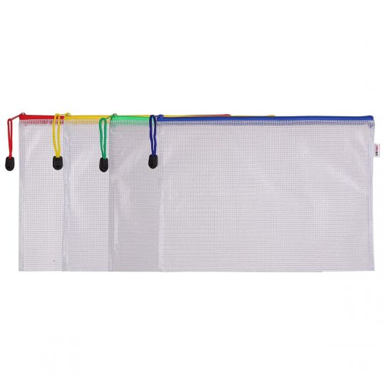 Deli W5656 Mesh A5 Size Zip Bag, Assorted Color