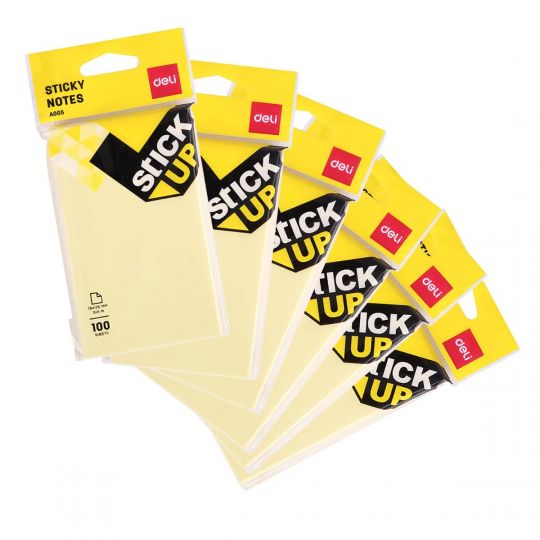 Deli WA00752 Sticky Notes (Yellow, Pack of 1)