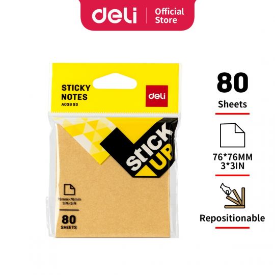 Deli WA03893 Sticky Notes (Brown, Pack of 1)