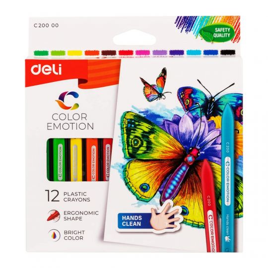 Deli WC20000 Plastic Crayon, Multicolor